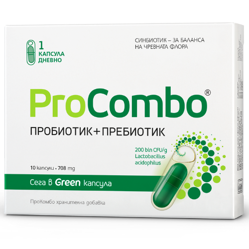 ProCombo Синбиотик за баланса на чревната флора 708 мг, 10 капс.