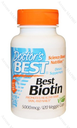 Doctor's Best Биотин 5000 мкг. 120 веган капс.